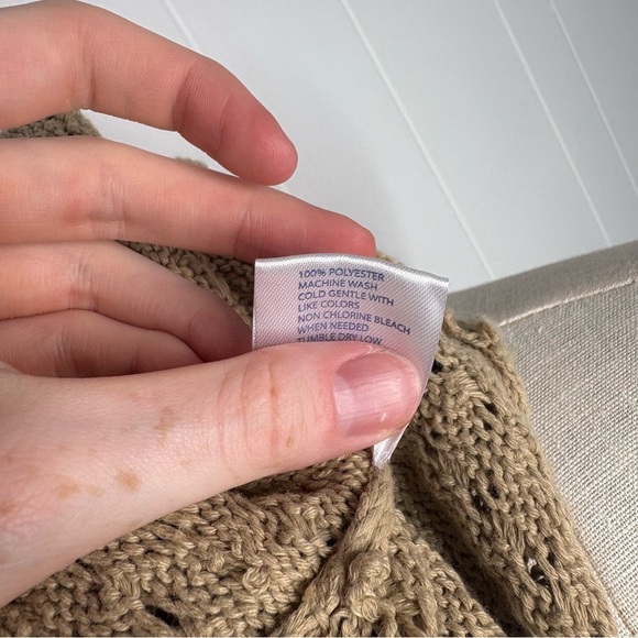 NWT Simply Southern Snap Sweater Beige Fall Spring Knit Women’s Size Large - Picture 9 of 9